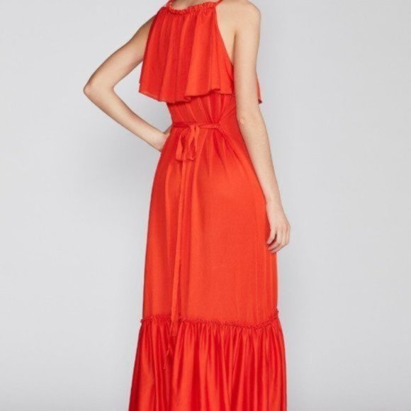 NWT Free People Coco Ruffle Tier Maxi Gown in Fire - Picture 3 of 9